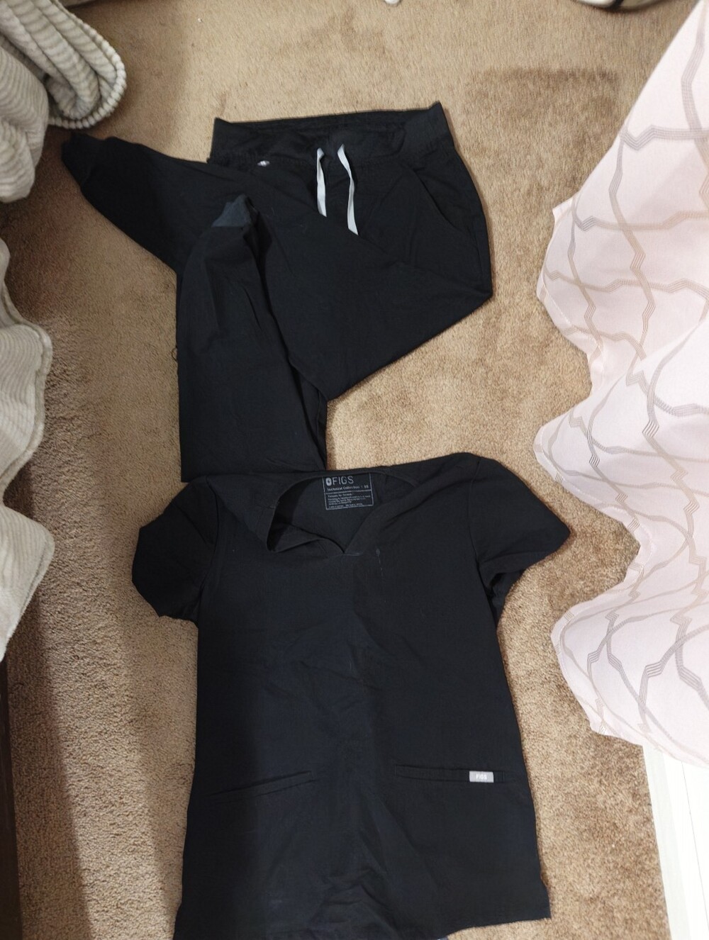 Figs Black Scrub Top and Jogger Set
